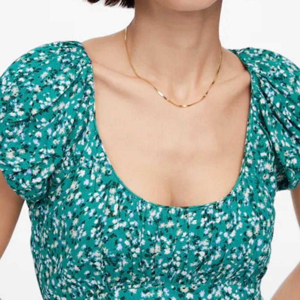 Madewell Ruched Scoopneck Midi Dress in Floral 6 - Picture 12 of 12